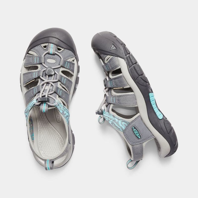 Keen Newport Hydro Womens Hiking Sandals Grey/Turquoise Stockists NZ (6513-WPGCO)